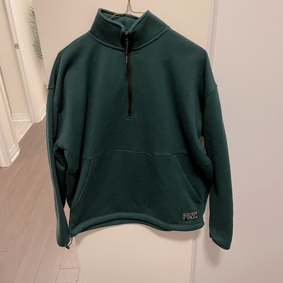 PINK Victoria Secret Half Zip Pullover Sweatshirt - Picture 2 of 5